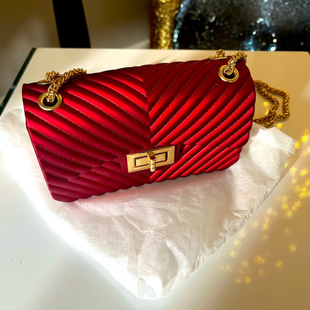 Cutest Small Red Chrome Purse - NWOT